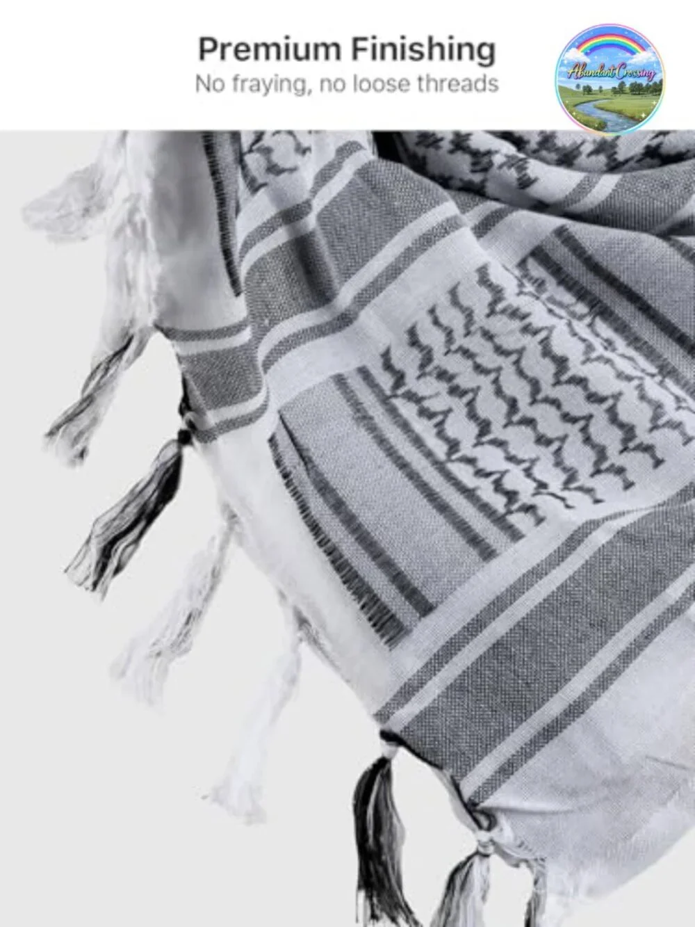 Cotton Shemagh Military Tactical Keffiyeh Head Neck Scarf Wrap with Tassel